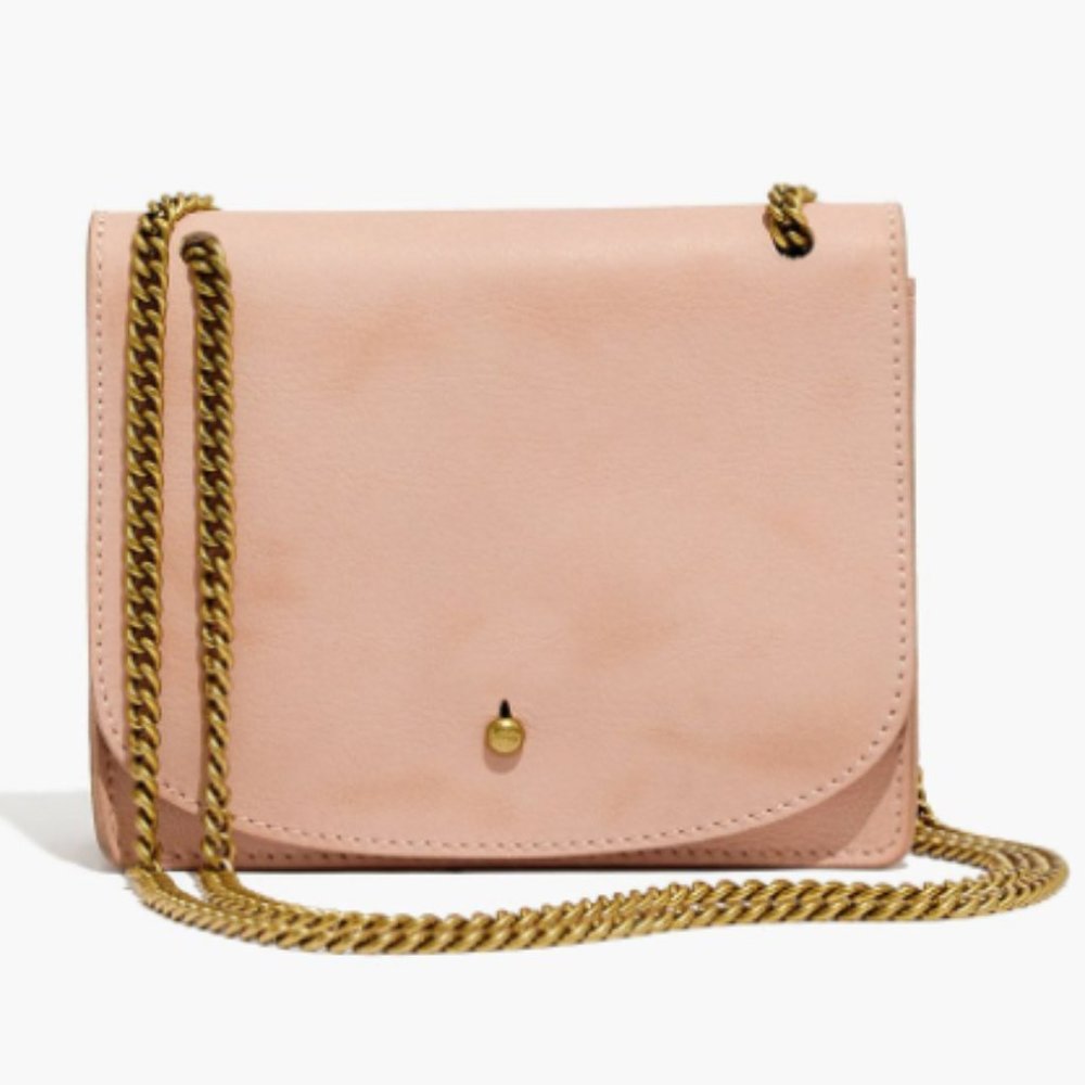 Madewell Chain Crossbody Leather Bag Pink